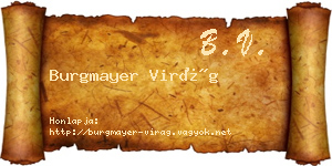 Burgmayer Virág névjegykártya